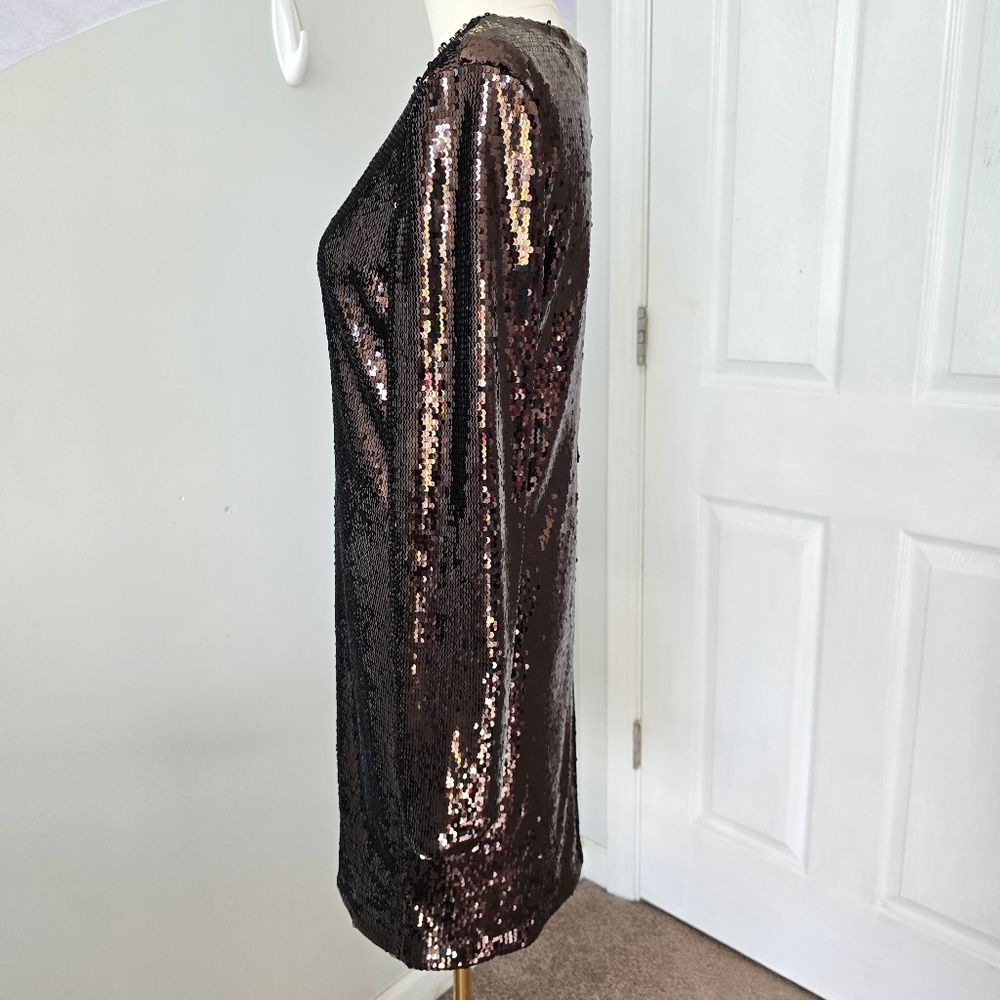 Banana Republic | Large | Chocolate Brown Stretch-Sequin Mini Dress - Picture 4 of 15
